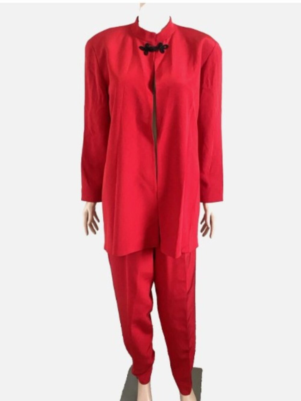 NEIMAN MARCUS Sylvia Heisel Red Silk Pantsuit Size 10 Inseam 29" - Excellent